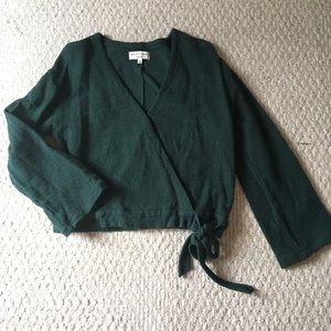 Madewell texture and thread wrap top